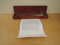 A Cary Porter Ltd Brass Roller Level in mahogany case with makers label present, brass name plate