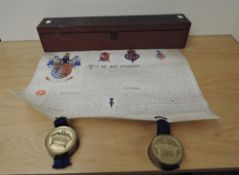A Coat of Arms and Letters Patent for Sir Albert Lindsay Parkinson of Blackpool in the County