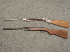 Two Diana .177 Air Rifles, Model 16 Made in Great Britain, nickel plated Model 20 Made in Germany,