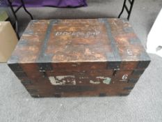 A wood and metal Naval Sea Chest named to Lt Col L.C.B.DEED R.E and later named ton Major DEED.R.