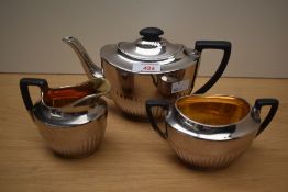 A vintage Art Deco Devon Ware Silverine tea set.