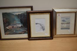 Two framed prints after Darrell Carter entitled Low Tide-Knott End and Reflections-Lancaster Bay and