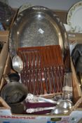 An assorted collection of silver plated ware, to include flatware