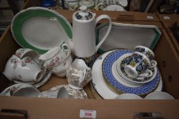 Four Waterford 'Fitzpatrick Blue' 8' side plates, four Royal Doulton 'Princeton' dinner plates, a