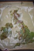 A W & AK Johnston's Visual Relief Map of Great Britain & Ireland natural scale 1:980,000. AF