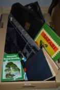 A miscellaneous selection of items including a vintage attache case, an Acer keyboard and memory