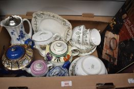 A Minton 'Adam' part tea service (20 pieces), six assorted vintage tea and coffee pots, and two