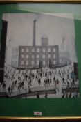 After Laurence Stephen Lowry (1887-1976, British), coloured print, 'The Mill, Early Morning',
