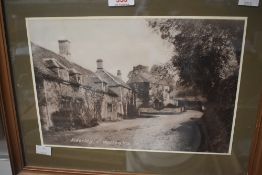 A photographic print of Cottages at Alderley near Wottan measuring 33cm x 42cm