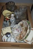 A Casades clown figurine and similar elephant study, a Tuscan Decoro Pottery jug pattern no. D285/