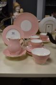 A small quantity of Wedgwood tea ware in the April Pink pattern, to include teacups and saucers,