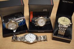 A selection of boxed gentleman's wristwatches, including Accurist