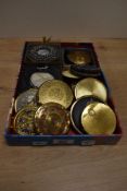 A collection of various decorative powder compacts, Stratton, etc, 14 in total