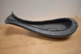 A large and heavy gauge antique Indian copper Yoni ritual water pourer, this type of vessel is