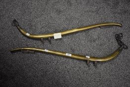 A pair of 19th Century brass horse hames, measuring 73cm long