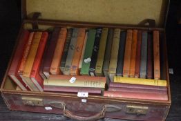 A suitcase of vintage books of football interest including 'Soccer's Happy Wanderer', 'Goal's