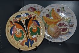 A mid-20th Century Italian studio ceramic plate, decorated with a stylised design and measuring 28cm