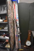 Two sets of skis, one pair K'a'stle CPM 50 the other HK Fusion Dynastar, sold alongside two pairs of
