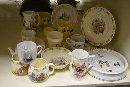 A Royal Doulton 'Bunnykins' plate, measuring 20cm in diameter, and a selection of other vintage