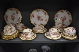 A 20th Century Hammersley & Co. porcelain tea set, decorated with a hand painted foliate design