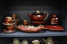 A selection of Carlton Ware Rouge Royale patterned table ware, to include teacups and saucers,