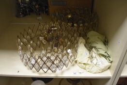 Two mid-20th Century crystal pendant ceiling light fittings, each measuring 36cm in diameter