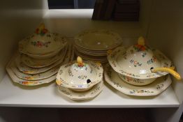 A selection of early 20th Century Royal Doulton 'Gaylady' patterned tableware, to include lidded