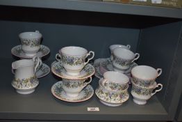 A Royal Winton part tea service, in the 'Trellis Rose' pattern and including teacups, saucers,