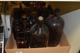 A selection of chemist/apothecary bottles and jars.