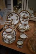 A 19th Century Copeland porcelain part tea service, hand painted with a foliate design and including