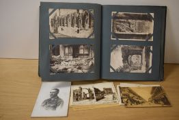A postcard album containing various postcards relating to French architecture and countryside views,