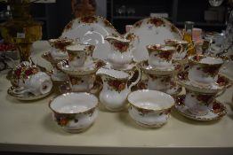 A Royal Albert Old Country Roses pattern part tea service, to comprise sandwich plates, teacups