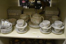 A selection of mid-20th Century Johnson Brothers Savoy patterned tableware, with boxes and including