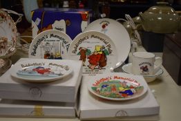 A selection of 1980s Paddington Memorial plates and a Coalport Characters Snowman ornament