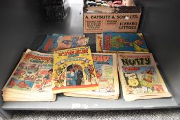 A shelf of 1970 and later Comics including Buster, Nutty, Tiger 1st August 1981 Royal Wedding,