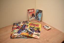 A small collection of Star Wars Trading Cards, Comics and Books, Topps Trading Cards No 1A- 11A,