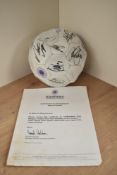 A 2008/2009 Rangers Football Club Football bearing signatures from the squad at the time, COA