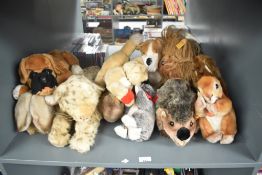 Ten modern Steiff Animals, all having yellow tags including Kitten with Ball, Hedgehog, Lion Cub