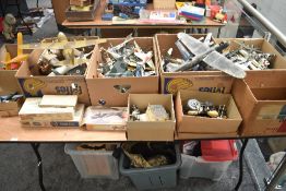 A large collection of plastic model, all made up, most damaged, Airfix, Matchbox, and similar,