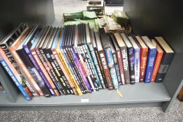 A shelf of BBC and similar Doctor Who related Hard Back Books including Dalek, Classic Who, The