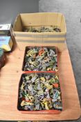 A large collection of modern plastic Military Soldiers, Medieval Figures and similar, odd Britains