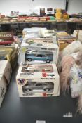 Five Burago Die-casts, Porsche 911S, Mercury Capri RS, BMW 3.0.CSI, Ferrari F40 (1987) and Porsche
