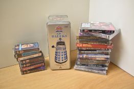 A collection of Doctor Who Cassette Tapes including 1990's Audiobooks, Dalek Audio Annual, Dalek