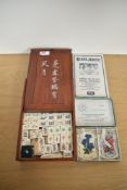 A J Jaques & Son Mah Jongg set in original wooden box with instructions along with a B208 Benno