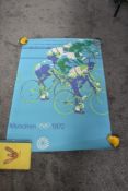 An original 1972 Munich Olympics Poster printed by Franz Rehm Verlag, Munchen Foto Longines, 07.71.