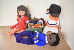 Three Pelham Puppet and similar Puppets along with four moderd Dolls