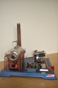 A Wilesco Live Steam D24 Stationary Steam Plant having single horizontal cylinder with piston valve