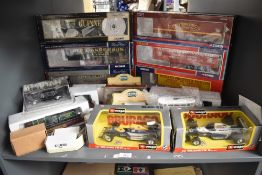 A shelf of modern Die-casts including six Corgi 1:50 scale Limited Edition Containers, all missing
