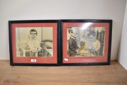 A pair of framed and glazed Thunderrbird Puppet Stock or Film Set Photographs, both 35cm x 31cm