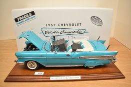 A Danbury Mint 1:12 scale Die-cast, 1957 Chevrolet Bel Air Convertible in original packaging, box